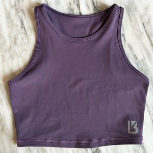 Buffbunny Sz Small Aurora Crop Top Sports Bra Stretch Nylon Purple Gym Athletic